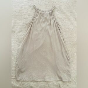 C&C California Linen Blend Cream Dress with Pockets size S.